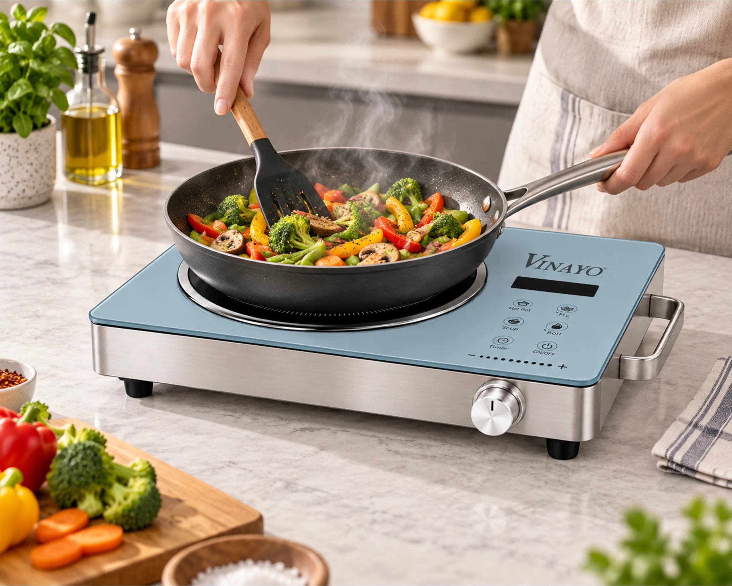 Vinayo 2200 Watts Infrared Cooktop | Easy to clean | Portable | 1Yr Warranty - Image 2